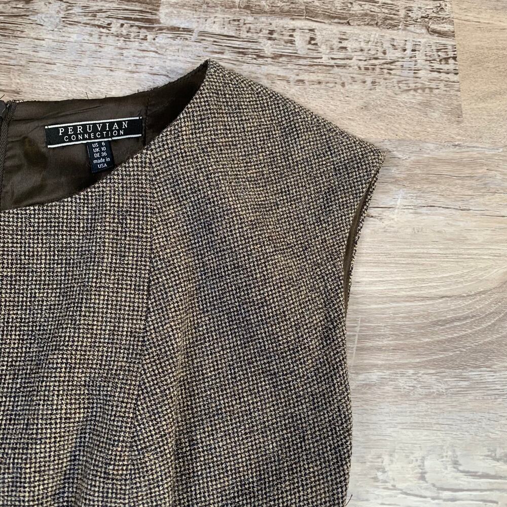 Peruvian Connection Wool Blend Houndstooth Dress … - image 2